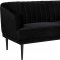 Rory Sofa 689 in Black Velvet Fabric by Meridian w/Options