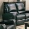 Black Bonded Leather Modern Living Room Motion Sofa w/Options