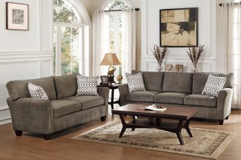 Alain Sofa 8225 in Grey Fabric by Homelegance w/Options [HES-8225 Alain]