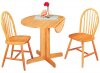 Natural Finish Round Top Modern 5Pc Dinette Set w/Drop Leaf