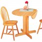 Natural Finish Round Top Modern 5Pc Dinette Set w/Drop Leaf