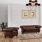 288 Sofa in Brown Half Leather by ESF w/Options