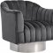 Farrah Accent Chair 519 in Grey Velvet Fabric by Meridian