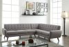 Essick Sectional Sofa 52765 in Light Gray Linen Fabric by Acme