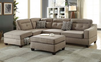 F6522 Sectional Sofa in Mocha Fabric by Boss [PXSS-F6522 Mocha]