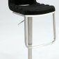 Stainless Steel Base & Black Seat Set of 2 Modern Barstools