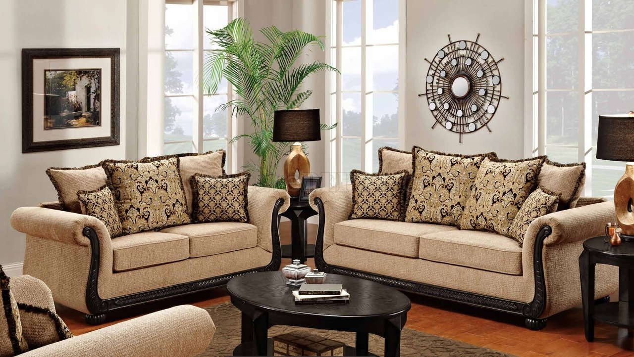 60001 Sofa in Taupe Chenille Fabric w/Options