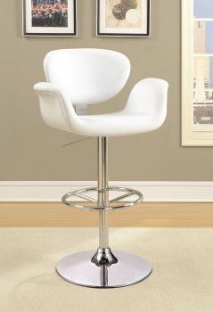 100614 Adjustable Bar Stool Set of 2 in White by Coaster [CRBA-100614]