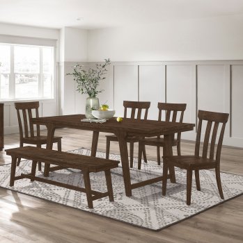 Reynolds Dining Set 5Pc 107591 in Brown Oak by Coaster w/Options [CRDS-107591 Reynolds]