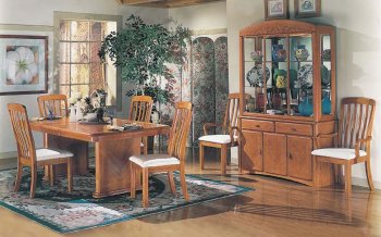 Natural Oak Finish Modern Dining Set [AMDS-115-6421]