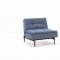 Dublexo Sofa Bed in Indigo by Innovation w/Arms & Wood Legs