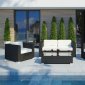 Concert Patio Sofa 4Pc Set in Espresso/White by Modway