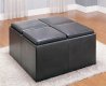 Claire Cocktail Ottoman 470PU Dark Brown Vinyl by Homelegance