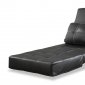 Black Leatherette Upholstery Modern Folding Chair/Chaise