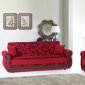 Roxanna Sofa Bed in Red Chenille Fabric by Rain w/Optional Items