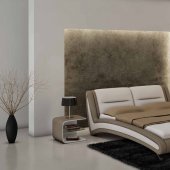 Beige & White Leatherette 616 Modern Bedroom by ESF w/Options