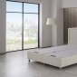 Casa Rest Queen Bed Upholstered in Cream Leatherette by Casamode