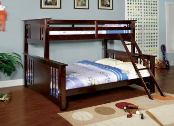 CM-BK604 Spring Creek III Twin/Queen Bunk Bed in Dark Walnut [FAKB-CM-BK604 Spring Creek III]