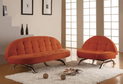 Copper, Kiwi or Black Microfiber Stylish Sleeper Sofa