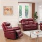 Leather Italia Joplin Sofa & Loveseat Set in Red w/Options