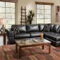 Valencia Black Leatherette Modern Sectional Sofa