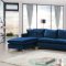 Naomi Sectional Sofa 636 in Navy Velvet Fabric by Meridian