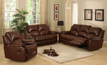 Brown Color Bonded Leather Upholstery Living Room Set [CVS-Denver]