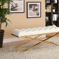 Oxford 115 Bench in White Bonded Leather by Meridian