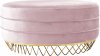 Revolve Ottoman / Coffee Table 147 Pink Velvet Fabric - Meridian