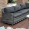 Selina Patio Wicker Sectional w/Table Set CM-OS2588 in Gray