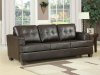 Brown Bonded Leather Modern Sofa w/Queen Size Sleeper