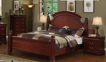 Brown Finish Traditional Queen Size Bed [JTBS-7000]