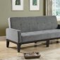 Grey Microfiber Fabric Modern Convertible Sofa Bed w/Wood Base