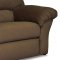 Brown Microfiber Transitional Living Room w/Sewn-on Arm Pillows