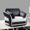 UA189 Sofa in White & Black Bonded Leather by Global Furniture