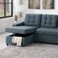 F6593 Convertible Sectional Sofa Bed in Blue Grey by Poundex