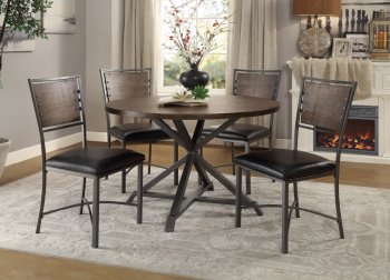 Fideo 5Pc Dining Set 5606 in Burnished Brown by Homelegance [HEDS-5606-45RD-Fideo]