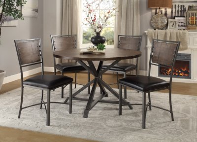 Fideo 5Pc Dining Set 5606 in Burnished Brown by Homelegance