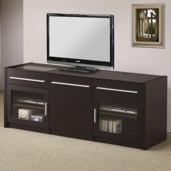 Cappuccino Finish Modern TV Stand w/Slide Out Laptop Caddy [CRTV-700674]