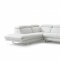 Pandora Sectional Sofa in White Leather by Whiteline