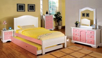 CM7916PW Aila Kids Bedroom in White & Pink w/Options [FABS-CM7916PW Aila]