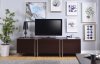 Cattoes TV Stand 91795 in Dark Walnut & Nickel by Acme