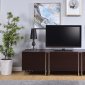 Cattoes TV Stand 91795 in Dark Walnut & Nickel by Acme