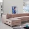 Graham Sectional Sofa 661 in Pink Velvet Fabric by Meridian