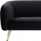 Harlow Sofa 685 in Black Velvet Fabric by Meridian w/Options