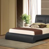 B170 Upholstered Bed in Black Leatherette