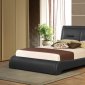 B170 Upholstered Bed in Black Leatherette