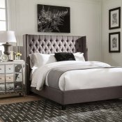 Bancroft Bed 301405 in Grey Fabric by Coaster