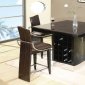 Wenge Zebrano High Gloss Finish Modern Bar Table W/Wine Rack