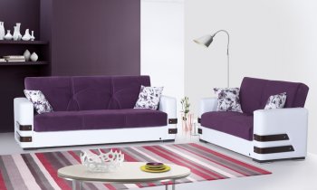 Safir Sofa Bed in Purple Microfiber by Rain w/Optional Items [RNSB-Safir Purple]